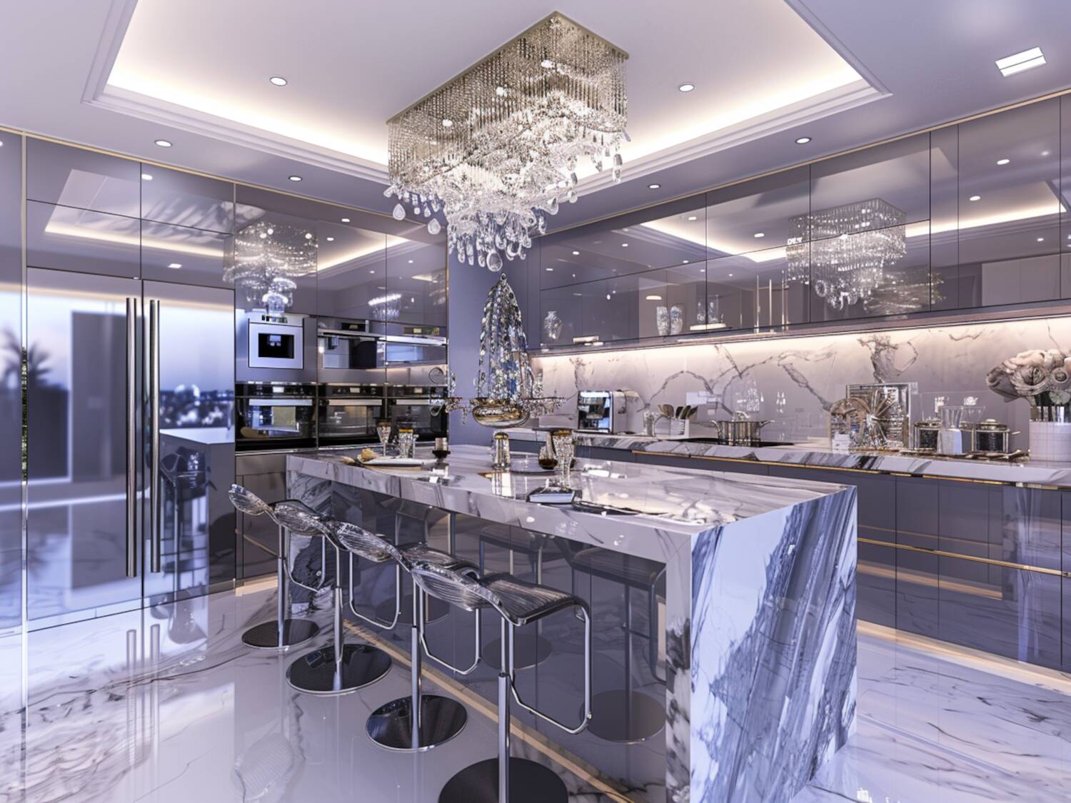 10 inspiracji na urządzenie kuchni w stylu glamour.