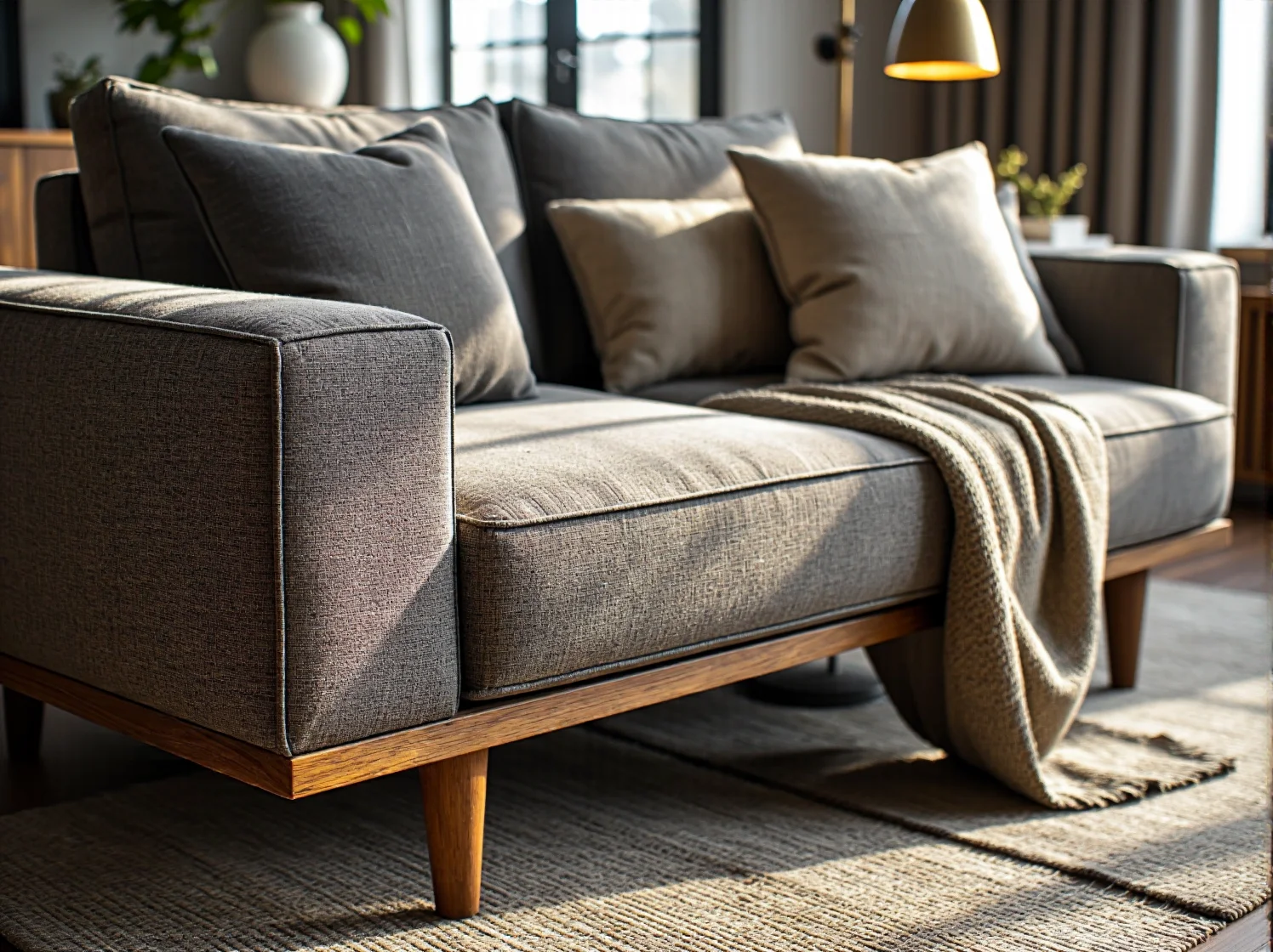 Funkcjonalna aranżacja tarasu z nowoczesnymi lampami podłogowymi