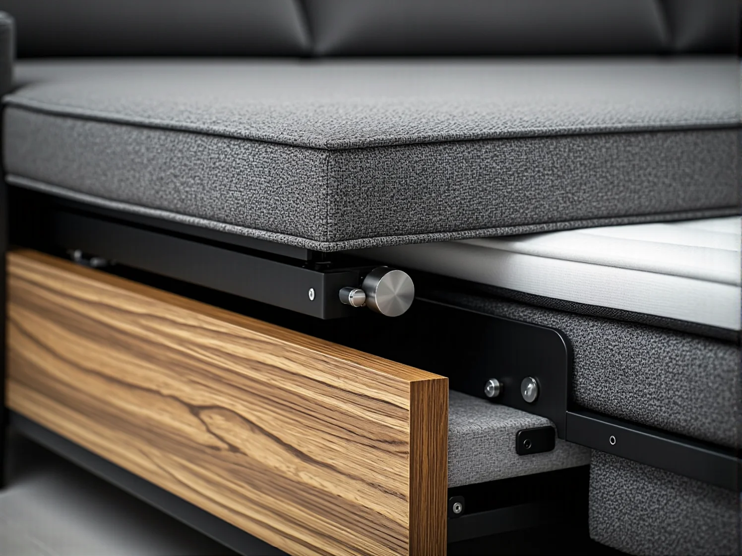 Odkurzanie tapicerki narożnika rozkładanego za pomocą szczotki