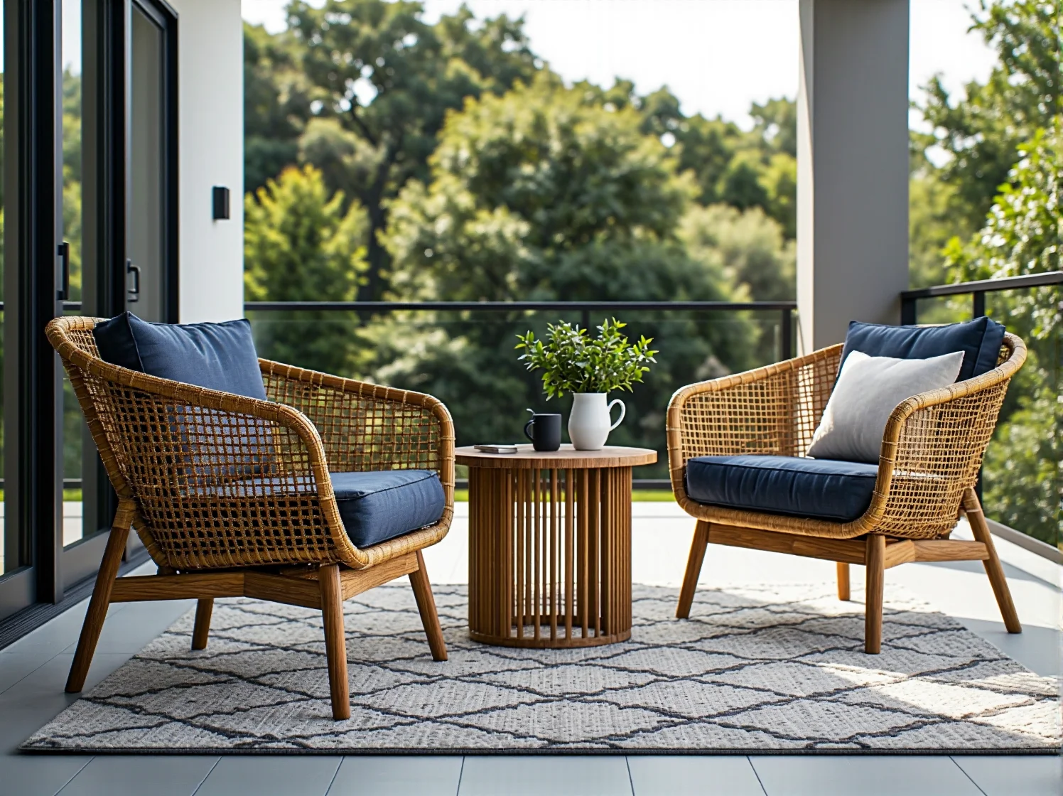 Eleganckie fotele wiszące typu kokon w strefie relaksu