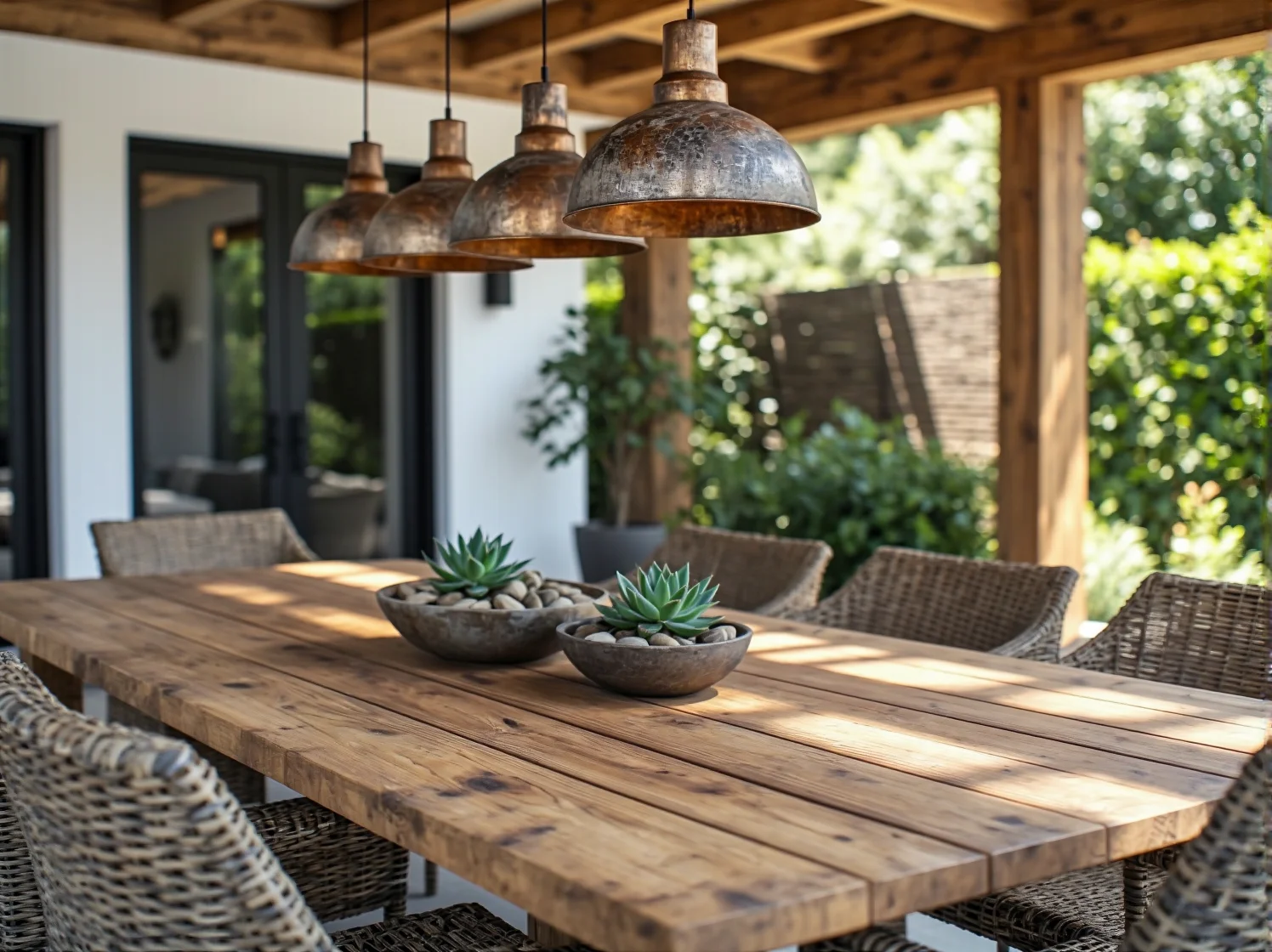 Energooszczędne oświetlenie LED eksponujące zieleń w ogrodzie