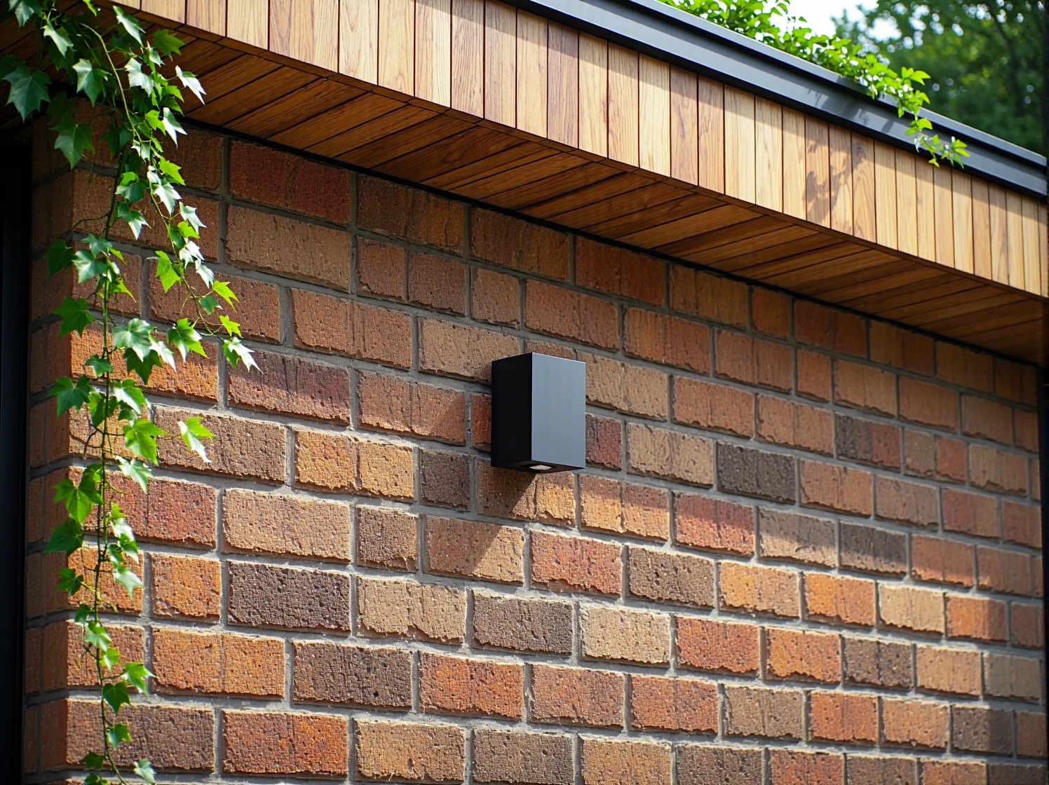 Wąski i szeroki kąt padania światła na elewacji z klinkieru - porównanie.