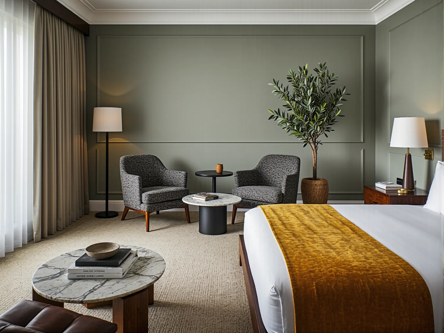 Ścielenie luksusowego łóżka kontynentalnego w pokoju dla gości