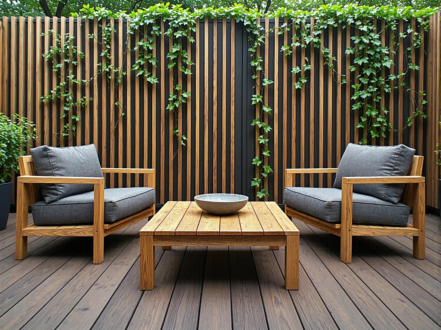 Luksusowy zestaw wypoczynkowy pod nowoczesną pergolą