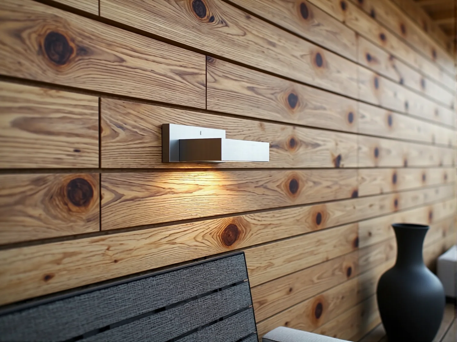 Dobrze dobrane oświetlenie zewnętrzne drewnianego domu w nocy