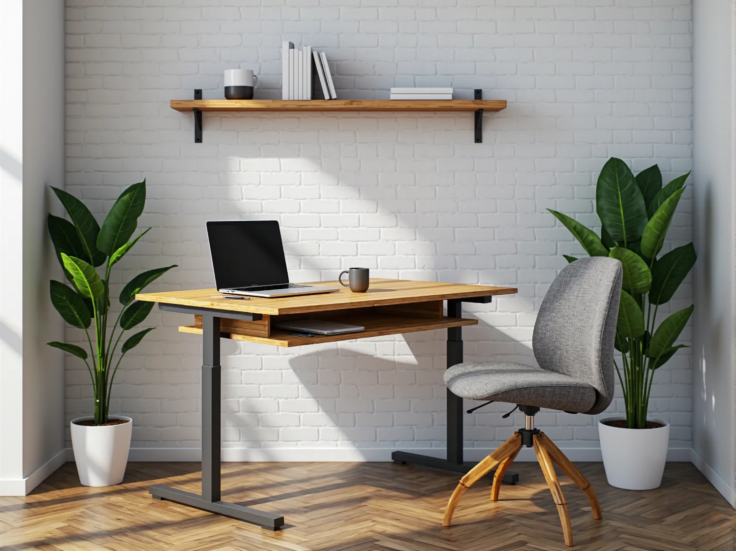 Panel sterowania do regulacji wysokości blatu w biurku z pamięcią.