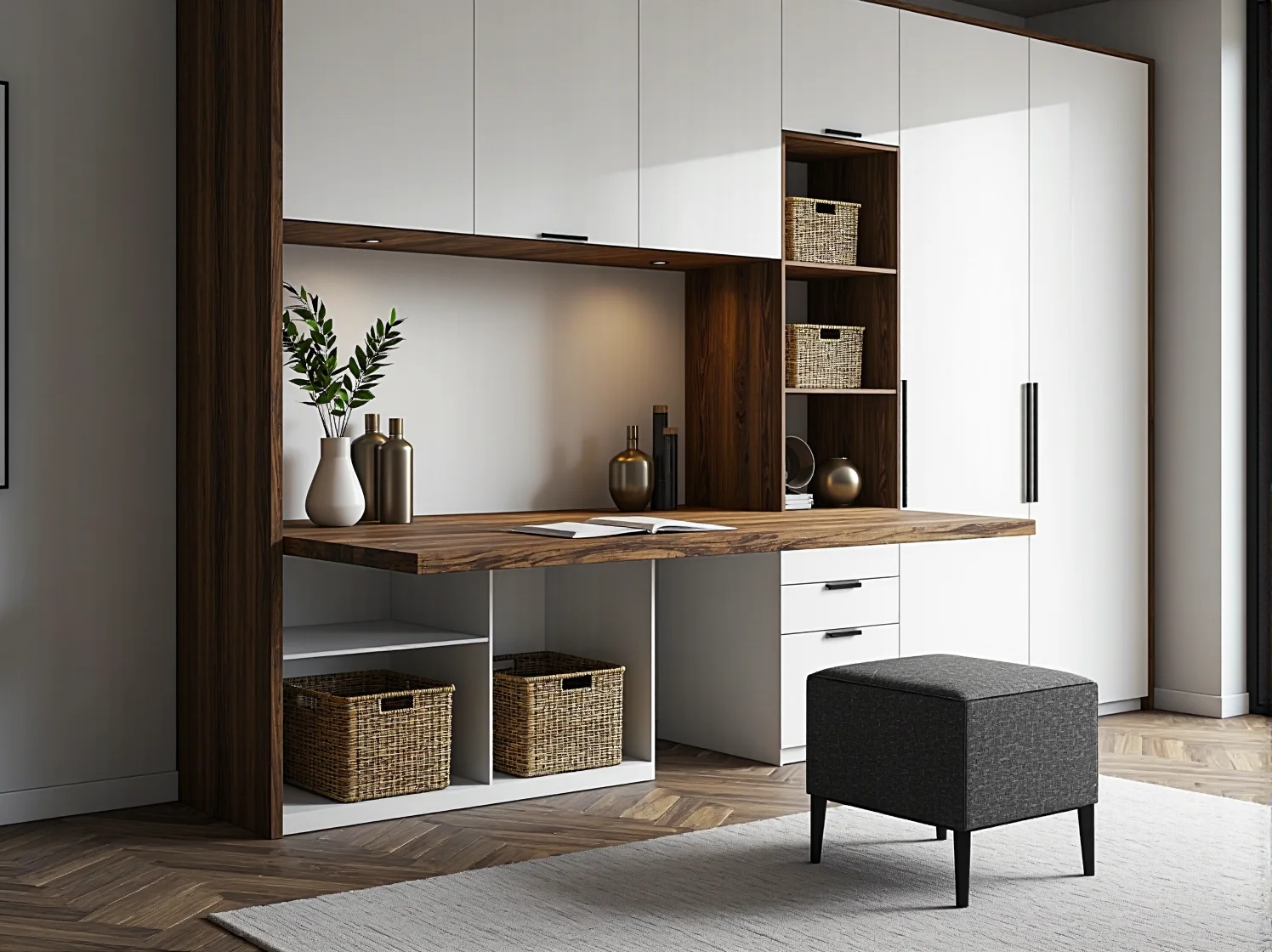 Funkcjonalne i piękne podświetlenie witryn w nowoczesnej zabudowie.