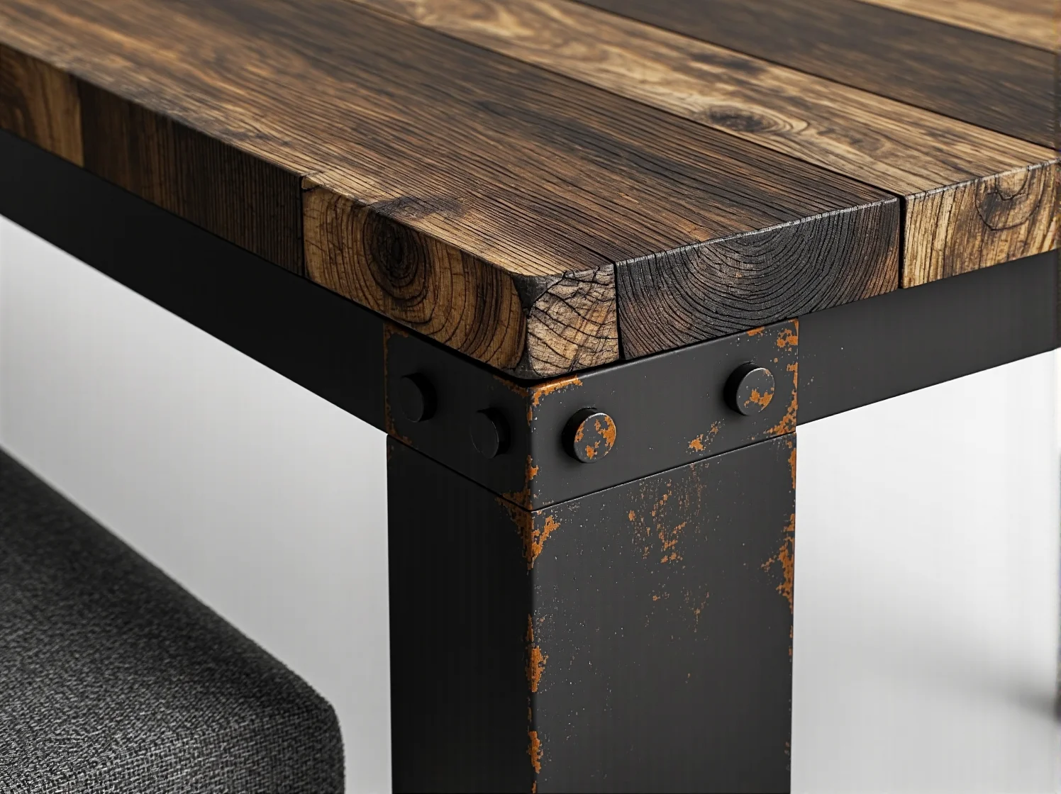 Proces postarzania metalu na czarno nadający meblom autentyczny loftowy i industrialny styl