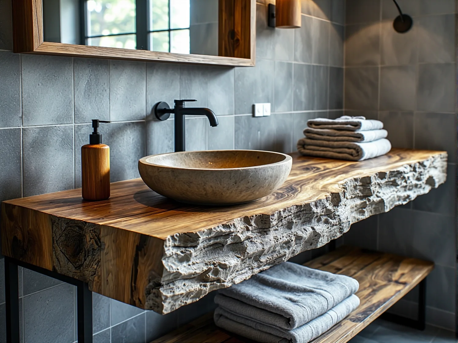 Minimalistyczna recepcja z roślinami i ekologicznymi dodatkami