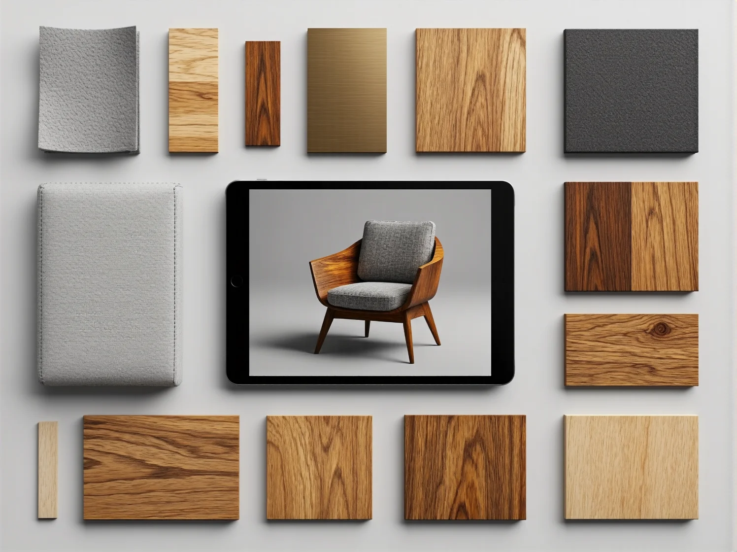 Roboty przemysłowe automatyzujące proces montażu nowoczesnych mebli.